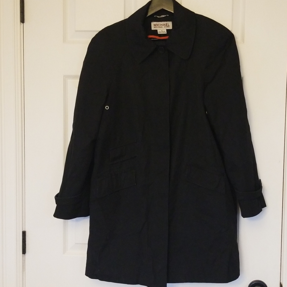 Michael kors trench coat with removable lining black size Medium Petite